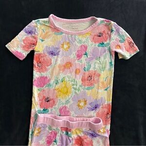 Little Sleepies Pastel Floral Pajama Set size 5/6